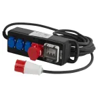 Удлинитель силовой IND380-SF-4e-5x4-10m-IP44 380В на каучуковой колодке 4 розетки 1xCEE 5P/3xSCHUKO 10м КГ 5х2,5