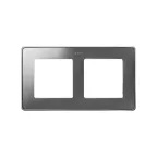 Рамка 2 поста цвета холодный алюминий с основанием цвета хром S82 Detail