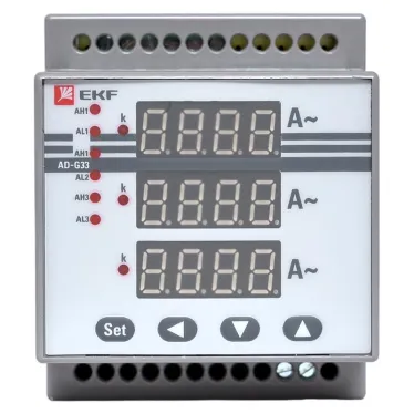 Амперметр AD-G33 цифровой на DIN трехфазный PROxima (без поверки