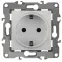 Розетка 2P+E Schuko, 16A-250В, Эра12, белый, 12-2101-01