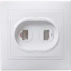 КВАРТА Розетка двойная компьютерная и телефонная белая