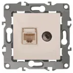 Розетка комбинированная RJ45+TV, Эра12, слоновая кость, 12-3110-02