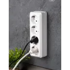 Розетка Рим 4-местная 16А с заземлением белая