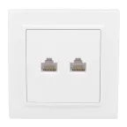 Розетка RJ-45 2-местная СП Минск белая