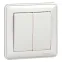 W59 Выключатель двухклавишный, 10АХ, в сборе, белый