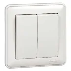 W59 Выключатель двухклавишный, 10АХ, в сборе, белый
