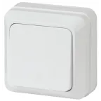 Выключатель Intro Quadro 2Э-101-01 одноклавишный 10А-250В, IP20, ОУ, без монтажной пластины, белый