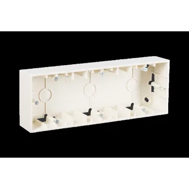 15 Коробка для наружного монтажа на 3 поста слоновая кость