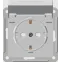 W59 Розетка скрытая с заземлением с крышкой IP44 белая