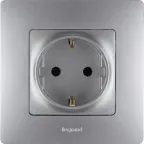 ETIKA Розетка 2К+З немецкий стандарт винтовые зажимы 16 А 250 В алюминий