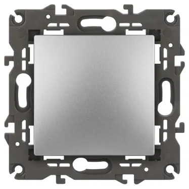 Выключатель, 10АХ-250В, Эра Elegance, алюминий,14-1101-03