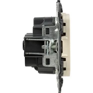 Розетка Valena ALLURE силовая 2К+З 16А 250В лицевая панель безвинтовые зажимы слоновая кость