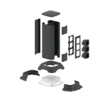 Миниколонна алюминиевая 0.35м цвет черный