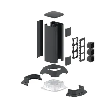 Миниколонна алюминиевая 0.35м цвет черный