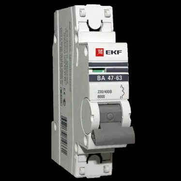 Выключатель автоматический однополюсный 50А D ВА47-63 4.5кА PROxima