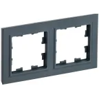 BRITE Рамка 2 поста РУ-2-БрГ графит