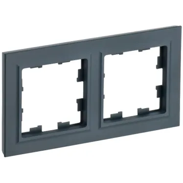 BRITE Рамка 2 поста РУ-2-БрГ графит