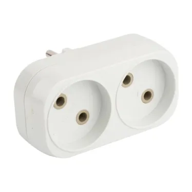 Тройник на 2 розетки без заземления 6А