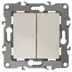 Выключатель двойной, 10АХ-250В, Эра12, слоновая кость,12-1104-02