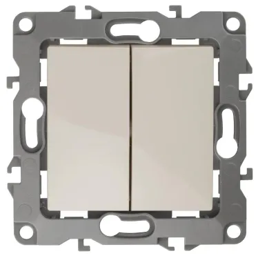 Выключатель двойной, 10АХ-250В, Эра12, слоновая кость,12-1104-02