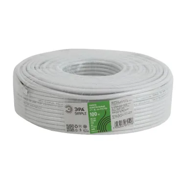 Кабель коаксиальный RG-6U 75 Ом CCS/(оплётка Al 64%) PVC белый 100м SIMPLE