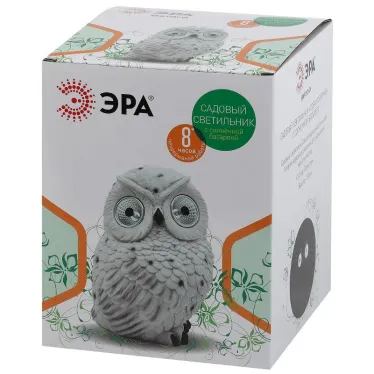 Садовый светильник Полярная сова на солнечной батарее, полистоун, 19 см