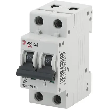 Выключатель автоматический PRO NO-902-185 ВА47-63 2P 40А кривая C 6кА ЭРА