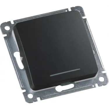 MASTER Звонковая кнопка с индикацией, одноклавишная скрытой установки, в рамку, черный