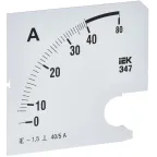 Шкала сменная для амперметра Э47 40/5А класс точности 1,5 96х96мм