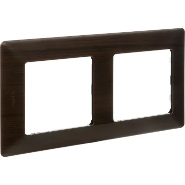 Valena LIFE Рамка 2 поста темное дерево универсальная