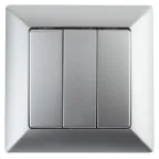 Выключатель Intro Solo 4-106-03 трехклавишный 10А-250В, IP20, СУ, алюминий