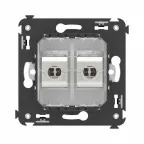 Avanti Компьютерная розетка RJ-45 без шторки в стену, кат.6 двойная экранированная, Белое облако