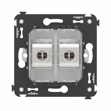 Avanti Компьютерная розетка RJ-45 без шторки в стену, кат.6 двойная экранированная, Белое облако