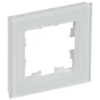 BRITE Рамка 1 пост РУ-1-2-Бр стекло белый матовый IEK