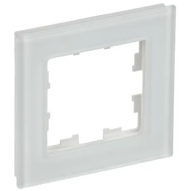 BRITE Рамка 1 пост РУ-1-2-Бр стекло белый матовый IEK