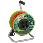 Удлинитель силовой на пластиковой катушке c заземлением 4 розетки 40м ПВС 3х1,5мм2 RP-4e-3x1.5-40m