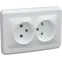 Розетка РС12-2-ВБ двухместная без заземляющего контакта без защитных шторок 10А ВЕГА белый