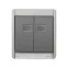 Рамка с двойной клавишей, с подсветкой, S44A, серый