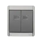 Рамка с двойной клавишей, с подсветкой, S44A, серый