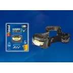 S-HL017-C Black Фонарь налобный TM , серия Стандарт «Hawkeye- 3Watt+». Пластиковый корпус, COB, 3хААА н/к. Упаковка кламшелл