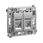 Avanti Компьютерная розетка RJ-45 в стену кат.5e двойная экранированная Закаленная сталь