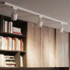 Светильник трековый на шинопровод под лампу 1хGU10 AC 220В Белый IP20 D80х145мм однофазный Track Gauss