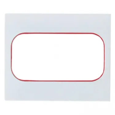 Стокгольм Рамка для розетки 2-местная белая с линией цвета красный