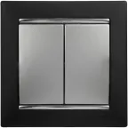 VALENA Выключатель двухклавишный в рамку алюминий