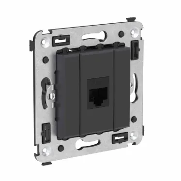 Avanti Компьютерная розетка RJ-45 без шторки в стену, кат.6 одинарная, Черный матовый