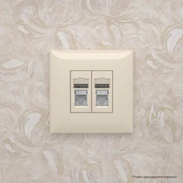 Avanti Розетка RJ-45 в стену, 5e двойная экранированная, ''Ванильная дымка''