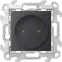 Розетка 2К без защитных шторок, графит