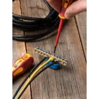 Шина 0 N (6х9мм) 10 отверстий латунь синий угловой изолятор PROxima