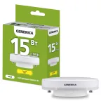 Лампа светодиодная T80 таблетка 15Вт 230В 3000К GX53 GENERICA
