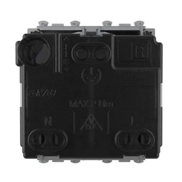 Avanti Розетка модульная 2P+E с з/ш Закаленная сталь 2 модуля